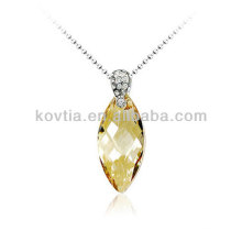 2014 popular 925 silver teardrop crystal pendant